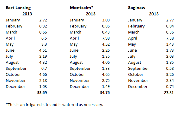 2013 Precipitation Data